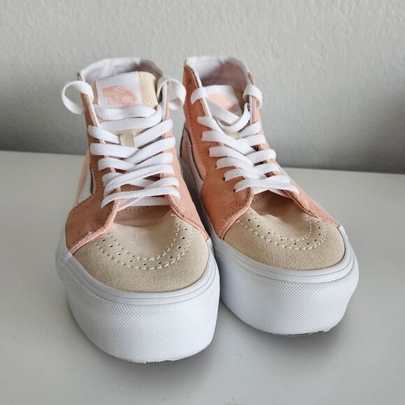 Vans | Sk8-Hi Tapered Stackform Peach White High Top Sneakers, Womens 6.5 - Picture 6 of 9
